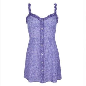 Realisation Par The Julia Silk Mini Dress in Purple Haze Small